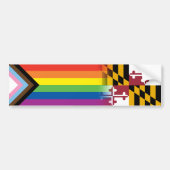 Flag Maryland Flag für den LGBTQ inklusiv Progress Autoaufkleber (Vorne)
