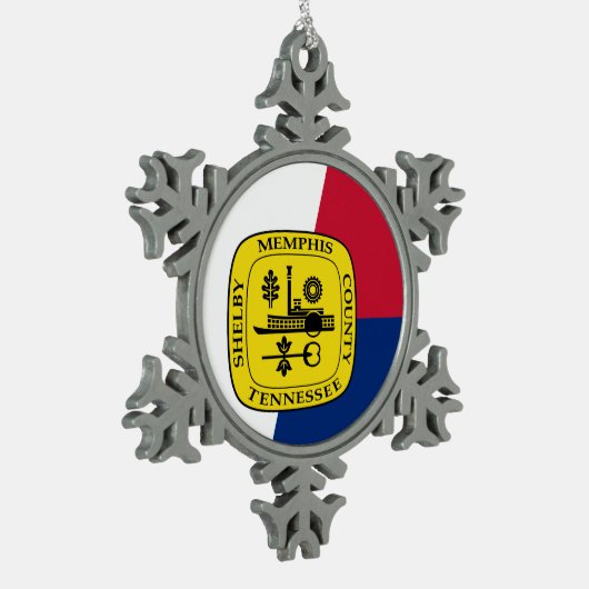 Flag Memphis, Tennessee Snowflake Pewter Christ Schneeflocken Zinn-Ornament (Links)