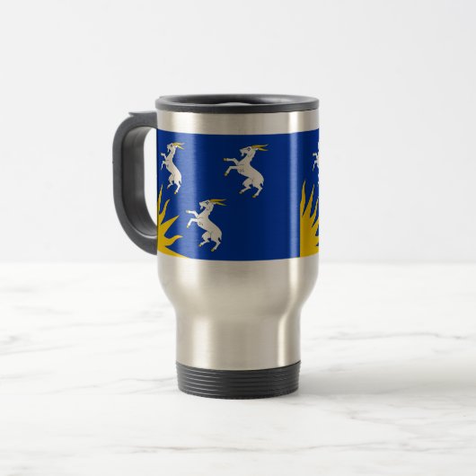Flag Merionethshire Travel Mug Reisebecher (Vorderseite Links)