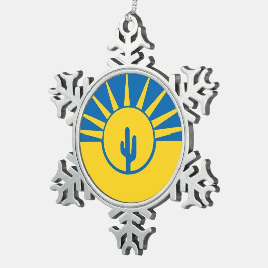 Flag Mesa, Arizona Schneeflocke Weihnachten O Schneeflocken Zinn-Ornament (Rechts)