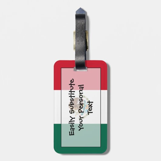 Flag Mexico Easy ID Personal Gepäckanhänger (Rückseite vertikal)
