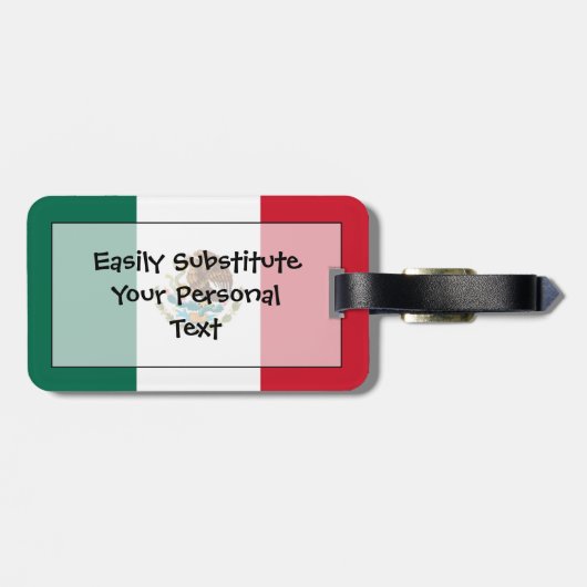 Flag Mexico Easy ID Personal Gepäckanhänger (Rückseite horizontal)