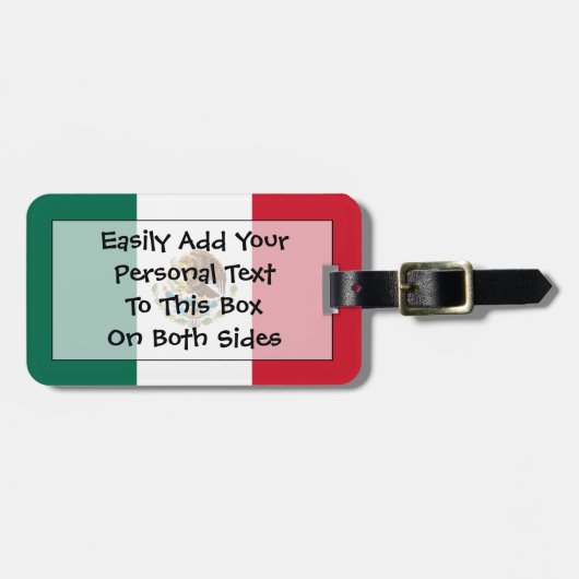 Flag Mexico Easy ID Personal Gepäckanhänger (Vorderseite horizontal)