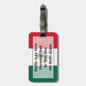 Flag Mexico Easy ID Personal Gepäckanhänger (Rückseite vertikal)