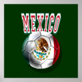 Flag Mexiko-Ball mit Mexiko Word Logo Geschenke Poster (Vorne)