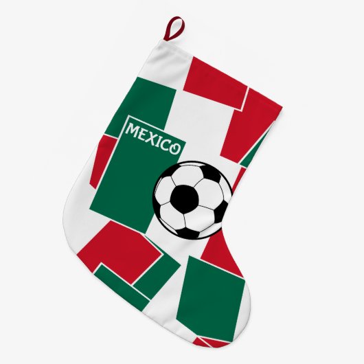 Flag Mexiko Fußball Großer Weihnachtsstrumpf (Vorderansicht (hängend))