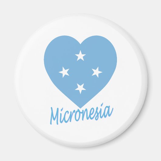 Flag Mikronesia Herz Magnet (Vorne)