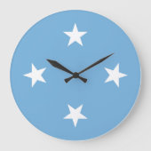 Flag Mikronesien Große Wanduhr (Vorderseite)
