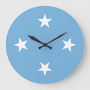 Flag Mikronesien Große Wanduhr