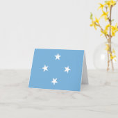 Flag Mikronesien Karte (Gelbe Blume)