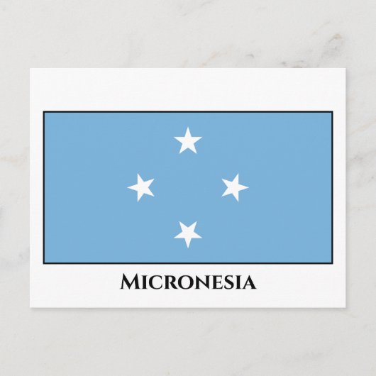 Flag Mikronesien Postkarte (Vorderseite)