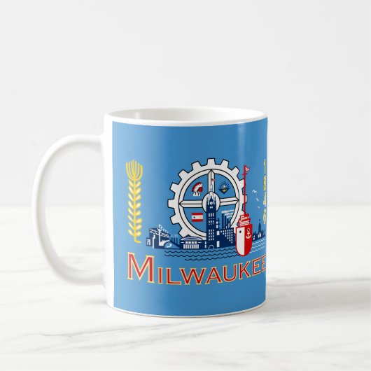 Flag Milwaukee, Wisconsin Coffee Tasse (Links)