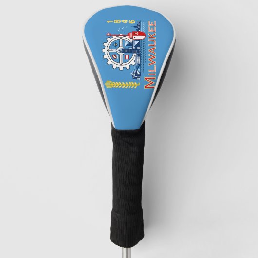 Flag Milwaukee, Wisconsin Golf Head Cover Headcover (Vorderseite)