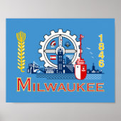 Flag Milwaukee, Wisconsin Poster (Vorne)