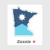 Flag Minnesota North Star Staat Kontur Aufkleber (Blatt)