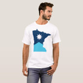 Flag Minnesota North Star Staat Kontur T-Shirt (Vorne ganz)