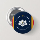 Flag Mississippi - Neue Magnolienflagge Button (Vorne & Hinten)