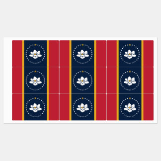 Flag Mississippi - Neue Magnolienflagge Etiketten
