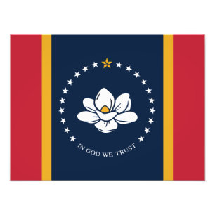 Flag Mississippi - Neue Magnolienflagge Fotodruck