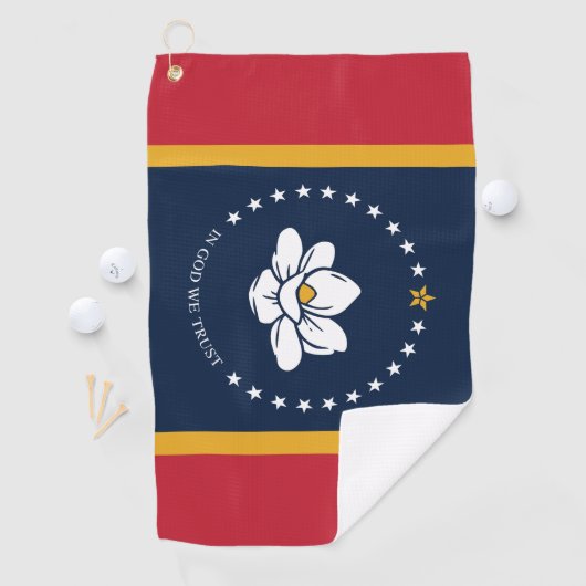 Flag Mississippi - Neue Magnolienflagge Golfhandtuch (Insitu)