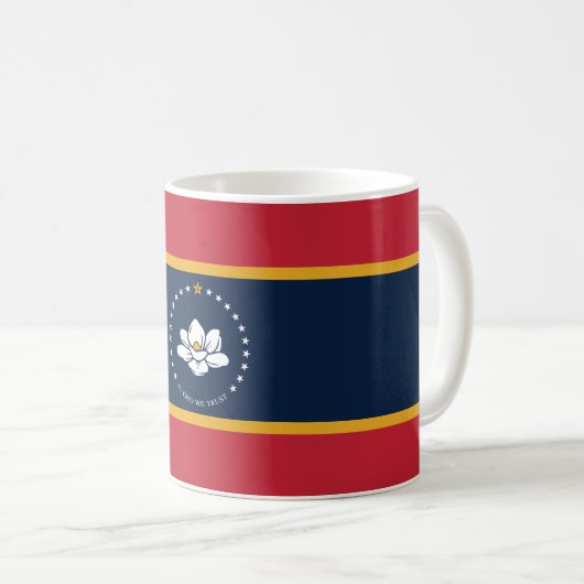 Flag Mississippi - Neue Magnolienflagge Kaffeetasse (VorderseiteRechts)