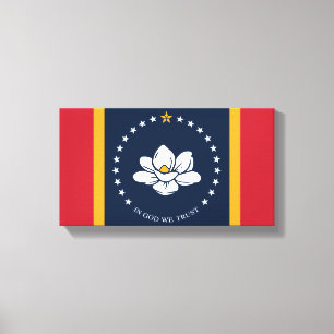 Flag Mississippi - Neue Magnolienflagge Leinwanddruck