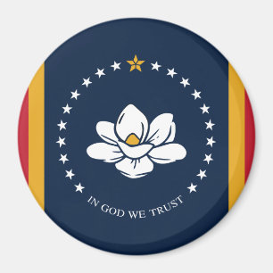 Flag Mississippi - Neue Magnolienflagge Magnet