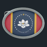 Flag Mississippi - Neue Magnolienflagge Ovale Gürtelschnalle<br><div class="desc">Die neue Flagge von Mississippi,  auch Magnolienfahne genannt,  wurde 2020 adoptiert. Hier finden Sie phantastische Geschenkideen der Mississippi Flag,  Souvenirs der New Magnolia Flag und phantastische Geschenkideen für Mississippi Patriot.</div>