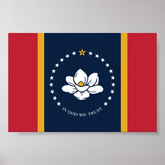 Flag Mississippi - Neue Magnolienflagge Poster (Vorne)