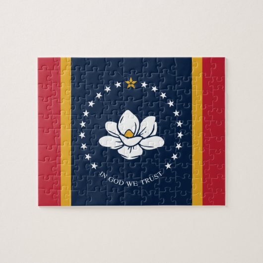 Flag Mississippi - Neue Magnolienflagge Puzzle (Horizontal)