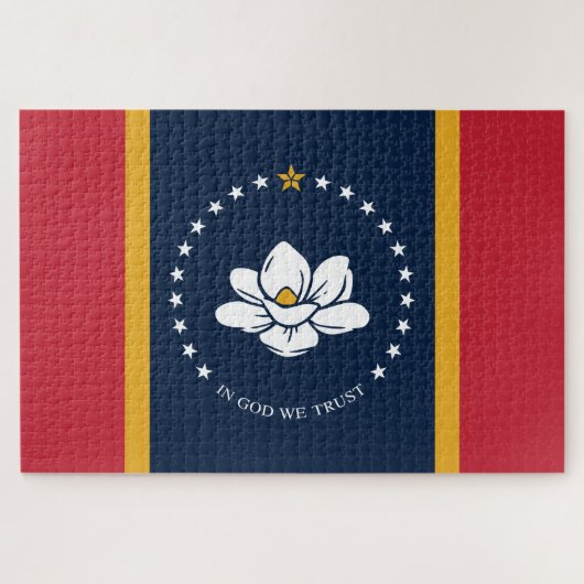 Flag Mississippi - Neue Magnolienflagge Puzzle (Horizontal)