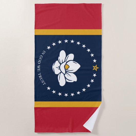 Flag Mississippi - Neue Magnolienflagge Strandtuch (Vorderseite)