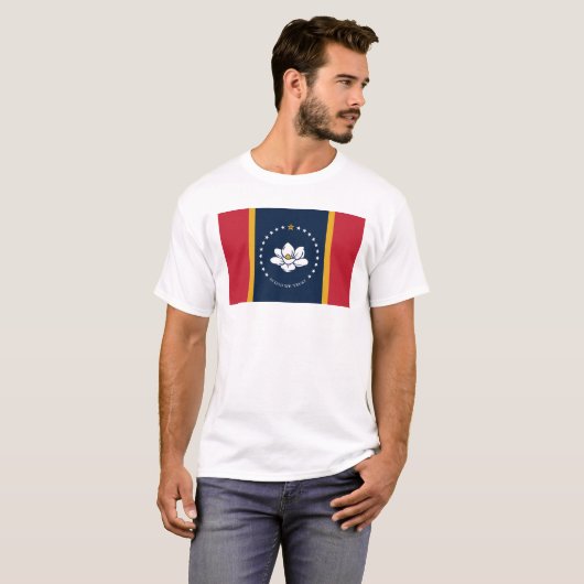 Flag Mississippi - Neue Magnolienflagge T-Shirt (Vorne ganz)