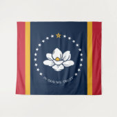 Flag Mississippi - Neue Magnolienflagge Wandteppich (Vorderseite (Horizontal))