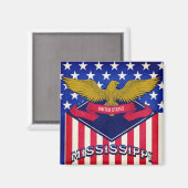 Flag Mississippi USA Magnet (Vorderseite/Rückseite)