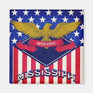 Flag Mississippi USA Magnet
