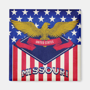 Flag Missouri USA Magnet