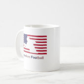 Flag mit der Silhouette des amerikanischen Fußball Kaffeetasse (Vorderseite Links)