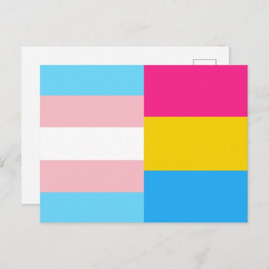 Flag mit doppeltem Stolz für Transgender-Pansexual Postkarte (Vorne/Hinten)