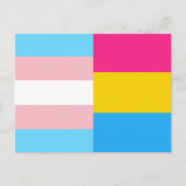 Flag mit doppeltem Stolz für Transgender-Pansexual Postkarte (Vorderseite)