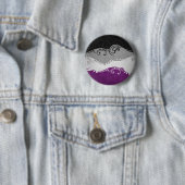 Flag mit extravagantem, geschwungenen asexuellen F Button (Beispiel)