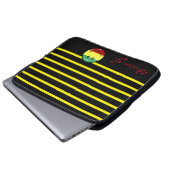 Flag mit glänzenden Runden Lächeln der Rasta-Farbe Laptopschutzhülle (Vorne Knopf)