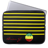 Flag mit glänzenden Runden Lächeln der Rasta-Farbe Laptopschutzhülle (Vorderseite)