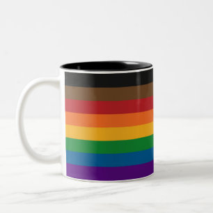Flag mit integriertem Regenbogen Zweifarbige Tasse