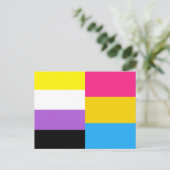 Flag mit nicht binärer Pansexual-Dual-Prix Postkarte (Stehend Vorderseite)
