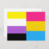 Flag mit nicht binärer Pansexual-Dual-Prix Postkarte (Vorne/Hinten)