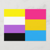 Flag mit nicht binärer Pansexual-Dual-Prix Postkarte (Vorderseite)