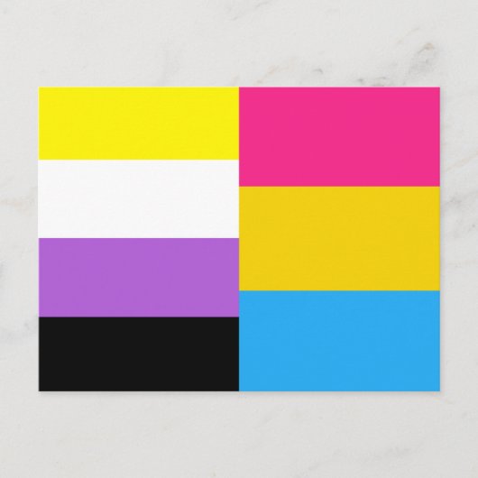 Flag mit nicht binärer Pansexual-Dual-Prix Postkarte (Vorderseite)