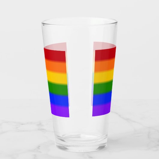 Flag mit Regenbogen-Gay Pride Glas (Links)