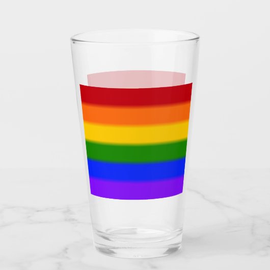 Flag mit Regenbogen-Gay Pride Glas (Vorderseite)